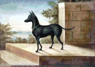 CHINESE CRESTED DOG ~ Victorian ~ Counted Cross Stitch Fine Art 