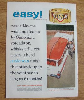 1957 Pontiac Ad Station Wagon Vista Simoniz Wax