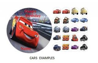 Edible cake cookie bun toppers Disney Pixar Cars Lightening McQueen 