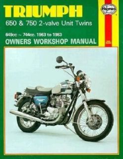 Triumph 650 and 750 2 Valve Twins Owners Workshop Manual, 63 83 No 