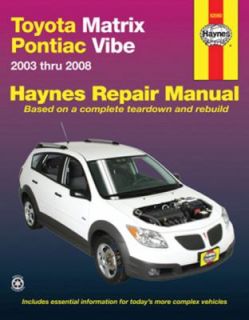 Toyota Matrix and Pontiac Vibe, 03 08 2009, Paperback