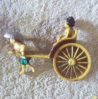 ORIENTALADY Rickshaw COOLIE MAN PULLING CART PULLER 3x4 PLASTIC 