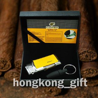 COHIBA Cigar Cigarette Lighter Punch Cutter Key Chain Stainless steel 