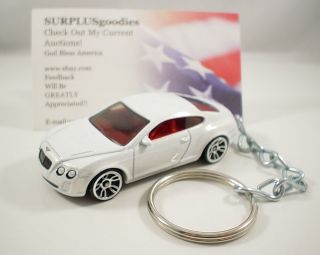 2010 2011 BENTLEY CONTINENTAL SUPERSPORTS Coupe White Key FOB Keyring 