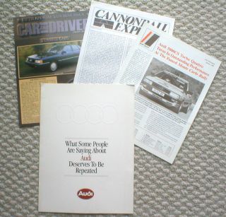 1986/1987 AUDI 5000CS Turbo Quattro Brochure Articles 5000 CS, 5000 