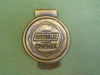 chevy chevrolet owner solid brass money clip holder with vintage 