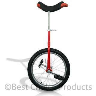 Unicycle 18 Red Chrome Unicycles Wheel Cycling Outdoor Sports Fitness 