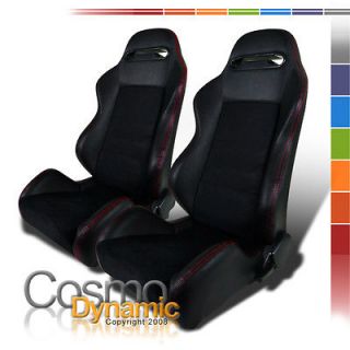   SUEDE LEATHER BLACK RACING SEATS PASSAT GOLF GTI (Fits Dodge Charger