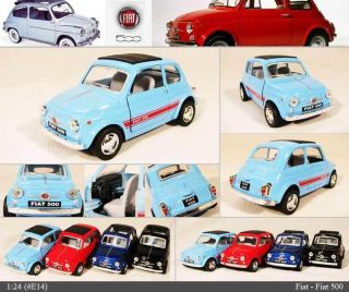 Fiat 500 128, 5 Color selection Diecast Mini Cars Toys Kinsmart No 