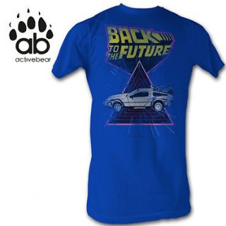   the Future Speed Demon T Shirt Blue , 80s Retro Delorean