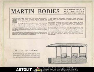 1920 ? Ford Model T Martin Truck Body Brochure Panel Woodie Station 