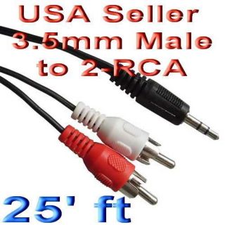   5mm Stereo Plug Male to 2 RCA Male Stereo Audio Jack Cable Adaptor 823