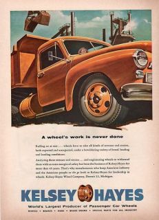 ORIGINAL PRINT AD   1954 KELSEY HAYES CAR WHEELS