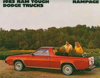 1983 Dodge Rampage and Rampage 2.2 Pickup Truck Large Brochure  Nice 