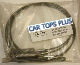  93 Dodge Shadow Side Tension Cables for Convertible Top (Fits Dodge 