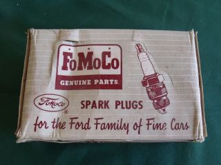 NOS 1957 E Thunderbird & Ford Spark Plugs 57 FoMoCo Sign