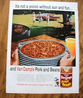 1960 Stokely Van Camps Pork Beans Ad Ford Galaxie