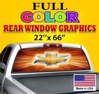   Rear Window Nice Logo Graphic Decal Tint   Chevy Logo Dodge Ford Chevy