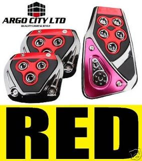 RED CHROME CAR FOOT COVERS PEDALS JEEP CHEROKEE COMPASS