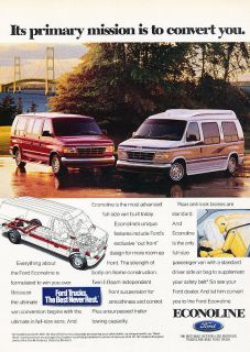 1993 Ford Econoline Conversion Van   Classic Vintage Advertisement Ad 
