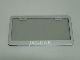 JAGUAR XJ XK XF S/X type chrome metal license plate frame +screw caps 