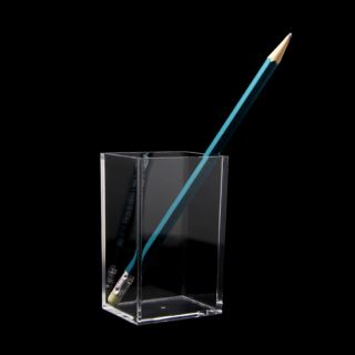 MoMA MUJI Rectangular Acrylic Pen Pencil Stand Holder