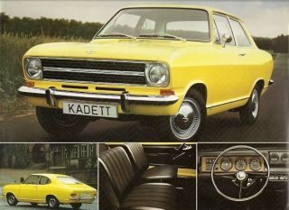 Opel Kadett B 1971 72 UK Market Leaflet Brochure Saloon Coupe Estate 