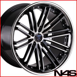 20 LEXUS GS350 GS460 ROHANA RC20 MACHINED BLACK CONCAVE STAGGERED 