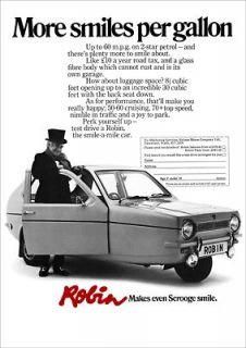 RELIANT ROBIN 3 WHEELER RETRO POSTER A3 PRINT FROM 70S ADVERT