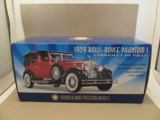 Rare FRANKLIN MINT 1929 Rolls Royce Phantom 1 1/24 DIECAST BOX w 