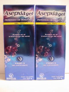 ASEPXIA exfoliant GEL 2 pack 20g x TWO new presentation BENZOYL 