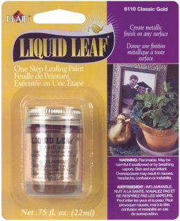 Classic Gold Liquid Leaf One Step Leafing Paint 3/4 Ounce 6110