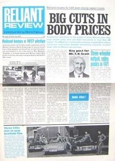 Reliant Review incorporating Bond News No 51 Feb 1972 Scimitar Regal 