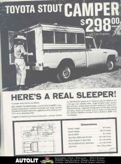 1966 1967 Toyota Stout Pickup Truck Camper Brochure