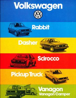 1980 VW Volkswagen Original Sales Brochure   Rabbit Scirocco Pickup 