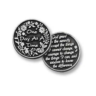 One Day At A Time Serenity Prayer Pocket Token Coin