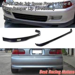 92 95 Civic 3dr Spoon Front + Type R Rear Lip (Urethane)