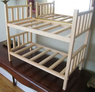 AMERICAN MADE STACKABLE SOLID WOOD DOLL BUNK BED FITS 18 DOLL