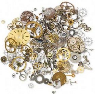   Lot Steampunk Vintage Watch Parts Pieces Gears Altered Art Jewelry