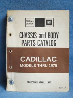 1960   1975 Cadillac Original Chassis & Body Parts Catalog