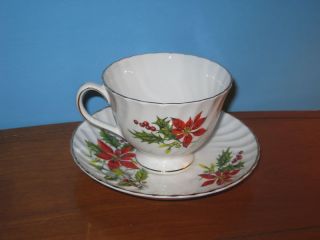 Royal Adderley Bone China Poinsettia Cup and Saucer Set