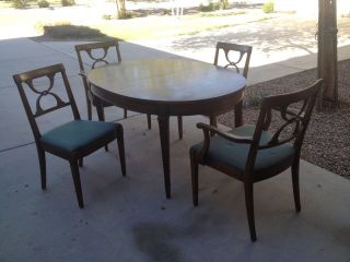 Antique Drexel Heritage Dining Set  Table, 2 Leaves, 6 Chairs  Great 