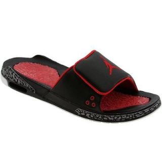 Nike Air Jordan 3 III Slide Black Varsity Red Cement Gray Sandals Mens 