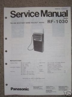 Panasonic RF081 FM/AM 2  Band Radio Service Manual Part