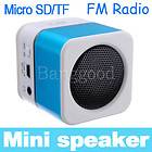    Speaker Music Player Micro SD/TF FM Radio For PC iPod iPhone Blue