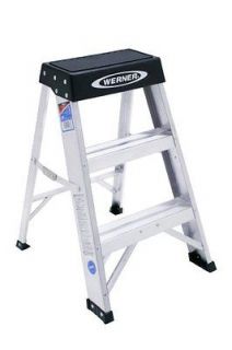 Werner 150B 300 Pound Duty Rating Aluminum Step Stool 2 Foot Tools New 