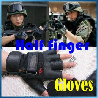 1x SWAT Airsoft Paintball Gloves Tactical Leather Half Finger Gloves 