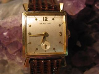 Hamilton SINCLAIR Vintage 14K Gold Wrist Watch 1950s Excellent