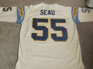 JUNIOR SEAU #55 (R.I.P.) AFL STYLE THROWBACK W/PATCH BEST DEAL EVER
