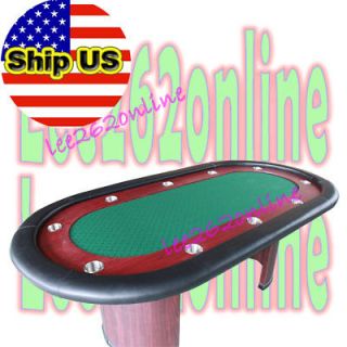 84 TOURNAMENT POKER TABLE w/ SOLID WOOD TABLES LEG GREEN